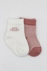 Nessiworld Bistyle Big Heart Penye Soket Çorap 2'Li BS10117 Pudra